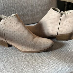 St. John's Bay Beige Perforated Ankle Booties